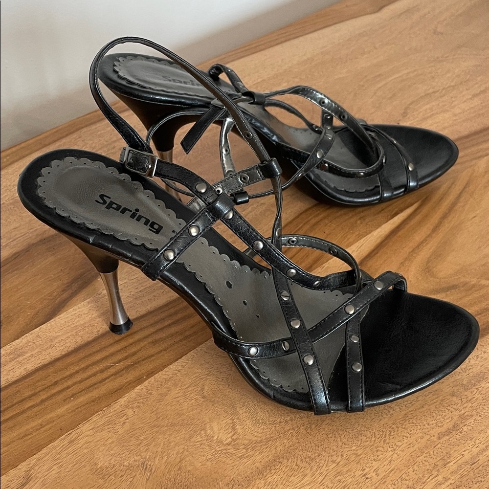 7.5.    Black Studded Sandals - Picture 2 of 5